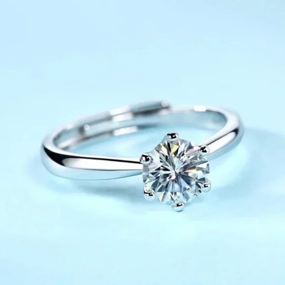 Certified 5ct. t.w. Diamond Moissanite Round Solitaire Engagement Ring NEW - Picture 10 of 14